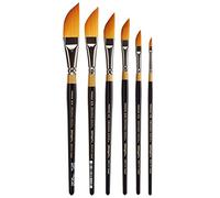 KINGART Original Gold 9800 Dagger Striper Brush Set Premium Golden Taklon Multimedia Artist Brushes, Painting Tools for Oil, Acrylic, Watercolor and Gouache, Set of 6 Sizes