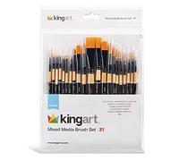 KINGART Paint Brush Set, Set of 21,Black