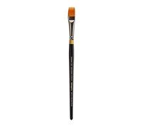 KINGART Paint Brush, Synthetic Golden Taklon Hair, Hardwood, Brass, Black,Gold,Silver, 1/2
