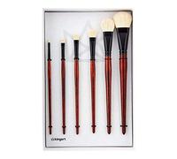 KINGART Paint Brushes, White Super-Soft Natural Goat Hair, Stained Birch Wood Handles