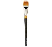 KINGART Premium Original Gold 9120-1 RAKE Series Artist Brush, Golden Taklon Synthetic Hair, Short Handle, for Acrylic, Watercolor, Oil and Gouache Painting, Size 1"