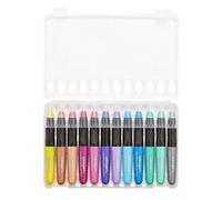 KingArt Studio Gel Sticks, Set of 12, Assorted Metallic Colors 12 Count
