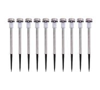 Kingavon 10x Silver Colour Changing Solar Pathway Lights - Waterproof Decorative Solar-Powered Outdoor Garden Patio Camping LED Decoration