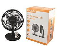 Kingavon Rechargeable Usb Desk Fan- Black