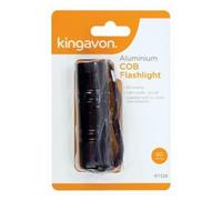Kingavon 1x Black COB Aluminium Torch - Bright Powerful High-Power Battery-Powered Hand Camping Walking Flashlight Light