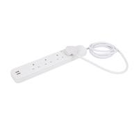 Kingavon - 4-Way Extension Lead with 2m Cable & 2 USB Ports