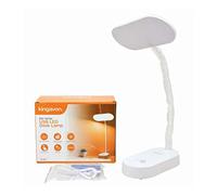 Kingavon 8W Rechargeable USB LED Flexible Bedside Table Reading Desk Lamp - White