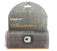 Kingavon Beanie Headlight Hat Grey with Rechargeable USB Light