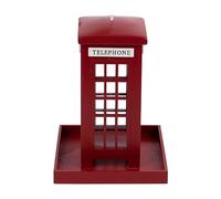 Novelty Gift Hanging London Red Telephone Box Garden Bird Feeder Seed Nut Feeder