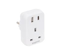 Kingavon Uk To Eu Travel Adaptor With 2 Usb Ports