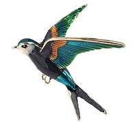KingbeefLIU Women Swallow Bird Enameled Animal Brooch Pin Lapel Badge Jewelry Accessory Elegant Vintage Brooch Jewelry Gift Green