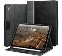 KingBlanc Case for iPad (A16) 11th/10th Generation (2025/2022, 11/10.9-inch) with Built-in Pencil Holder, Vegan Leather Protective Smart Stand Cover, Auto Sleep Wake, Multi-Angle Viewing, Black