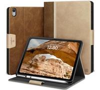 KingBlanc Case for iPad (A16) 11th/10th Generation (2025/2022, 11/10.9-inch) with Built-in Pencil Holder, Vegan Leather Protective Smart Stand Cover, Auto Sleep Wake, Multi-Angle Viewing, Beige