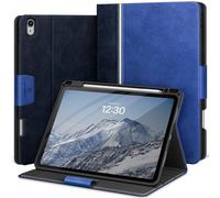 KingBlanc for iPad Air 11-inch Case M3 (2025) / M2 (2024), iPad Air 5th/4th Generation (2022/2020, 10.9") with Pencil Holder, Vegan Leather Stand Cover, Auto Sleep Wake, Viewing/Typing Angle, Blue