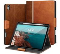 KingBlanc for iPad Air 13 inch Case (M3 2025/M2 2024) with Pencil Holder, Vegan Leather Protective Stand Cover, Auto Wake/Sleep, Angles for Viewing/Drawing, Supports Pencil Pro/(USB-C), Brown
