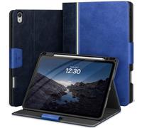 KingBlanc for iPad Air 13 inch Case (M3 2025/M2 2024) with Pencil Holder, Vegan Leather Protective Stand Cover, Auto Wake/Sleep, Angles for Viewing/Drawing, Supports Pencil Pro/(USB-C), Blue
