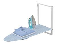 KINGBOARD Wall Mounted Ironing Board with Iron Holder, Compact Iron Board for Small Spaces, Foldable Iron Stand Heat Resistant Cover, 36" X 12" Light Blue