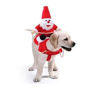 KINGBOO Christmas Running Santa Dog Costume Xmas Funny Dress Up Costume Hoodie Coat Holiday Pet Party Ourfit