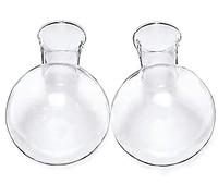 Kingbuy Bulb Glass Vase with Side-Hole for Replacement Planter Terrarium with Wooden Stand Accessories Desktop Plant Propagation Station for Hydroponics Water Plants Home Office Decoration, 2 Pack