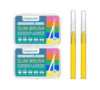 Kingbzis 120 Count Interdental Brush Cleaner Dental Brushes Toothpick Tooth Floss (Yellow)