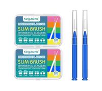 Kingbzis 120 PCS Interdental Brushes,4 Sizes Braces Brush for Cleaner Between Teeth Floss Picks Dental for Braces Oral Cleaning(Blue,Standard Teeth)