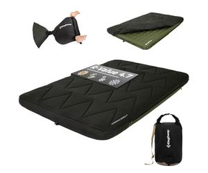 KingCamp 17cm Ultra-Thick Camping Mat SilentFlex Double Air Mattress w/Foam Topper, 192 Honeycomb Support & Zipper Inflatable Sleeping Mat for Car Camping, Family Glamping (R4.7)