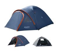 KingCamp 4 Man Tent, 5.25㎡ Larger Camping Tent with Porch, Removable Double Tent 3000mm Waterproof Tent for 3 to 4 Persons, Lightweight Dome Tent for Outdoor Garden Camping Backpacking