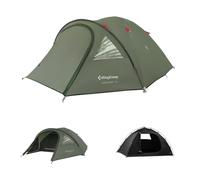 KingCamp 4 Man Tent,Waterproof 3000mm Camping Tent with Porch & Clear PVC Window, 3-4 Persons Double Layer Easy Up Dome Tent with Storage Vestibule for Festivals, Weekend Family Camping,Backyard