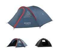 KingCamp 4 Man Tent,Waterproof 3000mm Camping Tent with Porch & Clear PVC Window, 3-4 Persons Double Layer Easy Up Dome Tent with Storage Vestibule for Festivals, Weekend Family Camping,Backyard