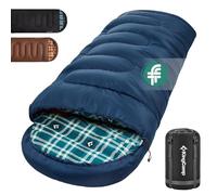 KingCamp Adult Sleeping Bag,100% Cotton Flannel Lining,3-4 Season Single | Thickened Fill,Dual Zipper Joinable,Warm Soft 4 Season,Compact for Adults Camping Hiking Travel Indoor