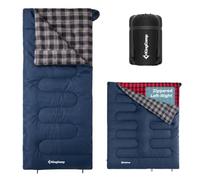 KingCamp Adult Sleeping Bag,100% Cotton Flannel Lining,3-4 Season Single | Thickened Fill,Dual Zipper Joinable,Warm Soft 4 Season,Compact for Adults Camping Hiking Travel Indoor