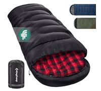 KingCamp Adult Sleeping Bag,100% Cotton Flannel Lining, Comfort 7℃,Black-R