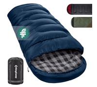 KingCamp Adult Sleeping Bag,100% Cotton Flannel Lining, Comfort 7℃,Navy-R