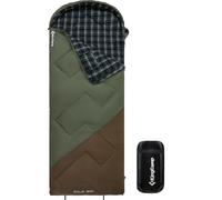 KingCamp Adult Sleeping Bag,100% Cotton Flannel Lining, Comfort 7℃,Olive_L