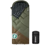 KingCamp Adult Sleeping Bag,100% Cotton Flannel Lining, Comfort 7℃,Olive_R