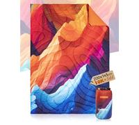 KingCamp Camping Blanket Lightweight Outdoor All-Weather Warm Thermal Throw with Snap Buttons, Packable Travel Blanket for Outdoor Picnics, Beach, Hiking, Car, Camping & Indoor 78.7" x 57.1"Peak