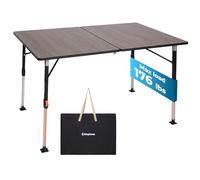 KingCamp Camping Table Folding lightweight fiberglass Garden Table Adjustable Height Aluminum Legs Stable Strong Fold up Foldable for Picnic BBQ,120 x 80 cm/47 x 31 in