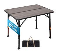 KingCamp Camping Table Folding Table Height Adjustable 42~70cm for 2-8 Persons Camping Table Foldable Loadable up to 80kg, Fiberglass 80X60cm