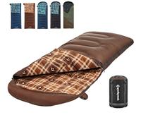 KingCamp Cotton Flannel Sleeping Bag, 90x35 Sleeping Bags for Adults Cold Weather, Big and Tall, Zip Together for 2P Sleeping Bag for 4 Season, Lightweight, Water Resistant for Camping Backpacking