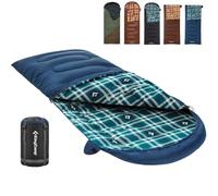 KingCamp Cotton Flannel Sleeping Bag, 90x35 Sleeping Bags for Adults Cold Weather, Big and Tall, Zip Together for 2P Sleeping Bag for 4 Season, Lightweight, Water Resistant for Camping Backpacking