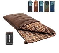 KingCamp Cotton Flannel Sleeping Bag, Envelope Sleeping Bags for Adults Cold Weather, 75x33 Extra Large, Lightweight, Water Resistant Sleeping Bags for Camping Backpacking and Hiking All Seasons