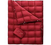 KingCamp Down Camping Blanket - Packable Lightweight Travel Blanket for Cold Weather Backpacking, Compact & Water Resistant & Warm Airplane Quilt 69x53 Red