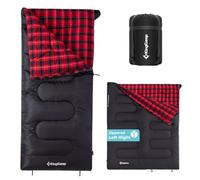 KingCamp Flannel Sleeping Bag for Adults, 3-4 Season Warm Black