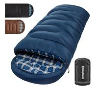 KingCamp Flannel Sleeping Bag Warm 3-4 Seasons,Lightweight Waterproof Indoor & Outdoor Use for Adults Kids for Hiking Backpacking and Camping with Compression Sack