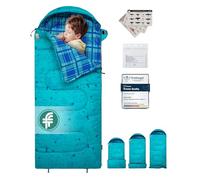 KingCamp Kids Sleeping Bag 100% Cotton Flannel Cyan