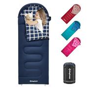 KingCamp Kids Sleeping Bag Flannel Lined Cold Weather 3-4 Season Sleeping Bag for Teens Youth Child Boys Girls Camping Hiking Backpacking, Waterproof Lightweight & Compact, Blue