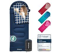KingCamp Kids Sleeping Bag Flannel Liner,Winter Sleeping Bag Cotton Warm,4 Season, Lightweight Single for Camping Hiking Backpacking Outdoor with Compression Sack for Girls Boys 170x70cm