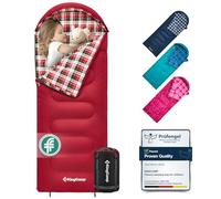 KingCamp Kids Sleeping Bag Flannel Liner,Winter Sleeping Bag Cotton Warm,4 Season, Lightweight Single for Camping Hiking Backpacking Outdoor with Compression Sack for Girls Boys 170x70cm