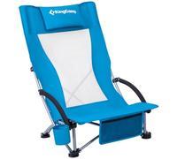 KingCamp Low Beach Chair for Adults with 180kg Support Stable Frame Blue