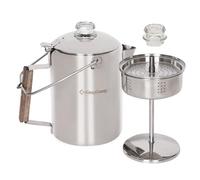 KingCamp Percolator Coffee Pot Campfire Coffee Boiler Kettle 304 Stainless Steel with Wood Handle for Outdoor Camping Cookware, Cabin, RV, Kitchen, Hunting & Backpacking, NO Aluminum or Plastic 9 Cup